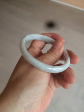 Load image into Gallery viewer, 53mm Certified type A 100% Natural light green/white oval jadeite jade bangle AM57-4212
