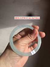 Load image into Gallery viewer, 55-mm certified 100% natural Type A icy watery green slim flat style jadeite jade bangle AM18
