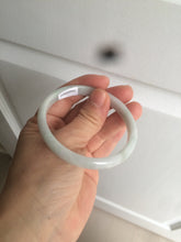 Load image into Gallery viewer, 53mm Certified type A 100% Natural light green/white oval jadeite jade bangle AM57-4212
