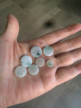 Load image into Gallery viewer, 7 pieces of type A 100% Natural sunny green white Jadeite Jade blouse buttons beads AF45
