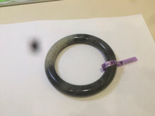 Load image into Gallery viewer, Sale! Certified 56 mm 100% Natural black/white sesame paste (籽料青花) round cut nephrite Hetian Jade bangle E40-5498
