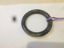 Load image into Gallery viewer, Sale! Certified 56 mm 100% Natural black/white sesame paste (籽料青花) round cut nephrite Hetian Jade bangle E40-5498
