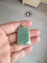 Load image into Gallery viewer, 100% Natural watery light green Jadeite Jade safe and sound pendant Y104
