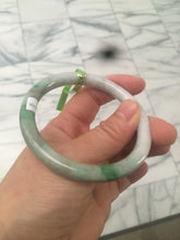 Load image into Gallery viewer, 55.8mm 100% natural type A certified sunny green/gray/brown round cut jadeite jade bangle U52-1130
