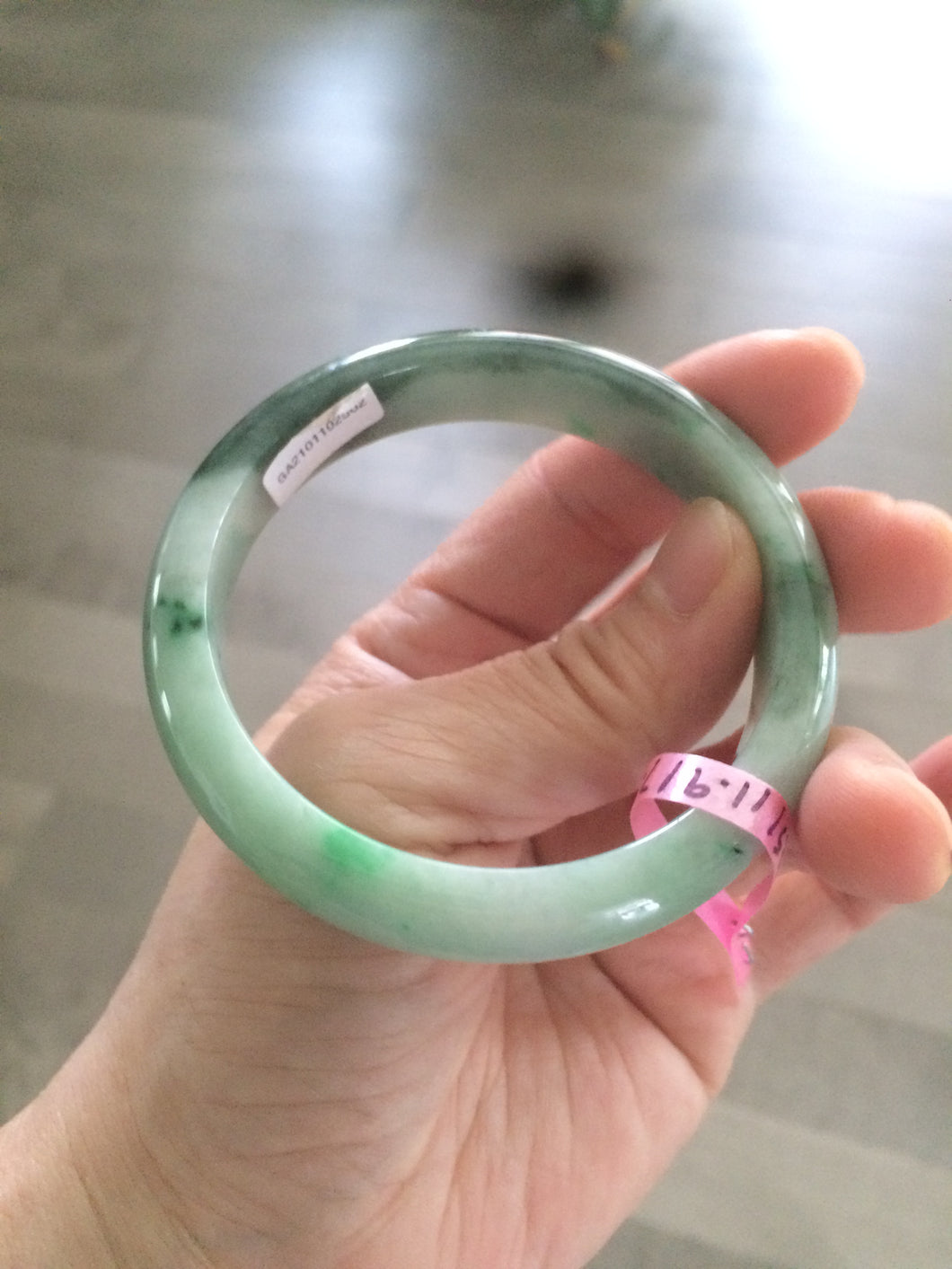 54.5mm certified 100% natural type A sunny green jadeite jade bangle Y16-0562