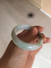 Load image into Gallery viewer, 51.3mm Type A 100% Natural green light Jadeite Jade oval bangle AM16
