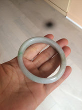 Load image into Gallery viewer, 51.3mm Type A 100% Natural green light Jadeite Jade oval bangle AM16
