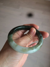 Load image into Gallery viewer, 54.5mm Type A 100% Natural dark green and white Jadeite Jade bangle AR67-4812
