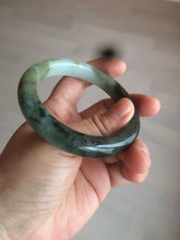 Load image into Gallery viewer, 54.5mm Type A 100% Natural dark green and white Jadeite Jade bangle AR67-4812
