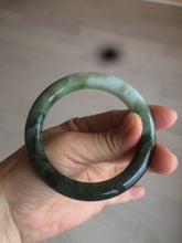 Load image into Gallery viewer, 54.5mm Type A 100% Natural dark green and white Jadeite Jade bangle AR67-4812
