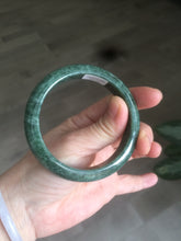 Load image into Gallery viewer, 56.5mm Certified Type A 100% Natural spinach green Jadeite Jade bangle M44-0710
