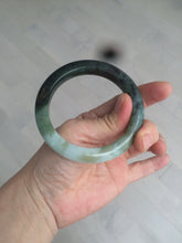 Load image into Gallery viewer, 54.5mm Type A 100% Natural dark green and white Jadeite Jade bangle AR67-4812
