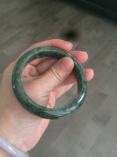 Load image into Gallery viewer, 56.5mm Certified Type A 100% Natural spinach green Jadeite Jade bangle M44-0710
