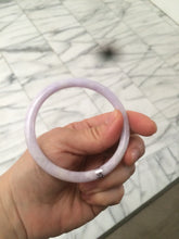 Load image into Gallery viewer, 56.5mm 100% natural certified light purple/white round cut jadeite jade bangle M58-0127
