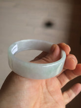 Load image into Gallery viewer, 52mm Certified Type A 100% Natural green/white square Jadeite Jade bangle AT55-8061
