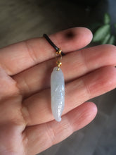 Load image into Gallery viewer, Type A 100% Natural light green/white Jadeite Jade corn Pendant AF43
