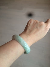 Load image into Gallery viewer, 56.3mm certified 100% natural Type A light green/white jadeite jade bangle AB88-1153
