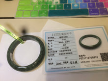 Load image into Gallery viewer, 56.5mm Certified Type A 100% Natural spinach green Jadeite Jade bangle M44-0710
