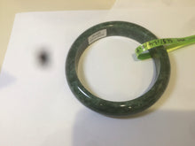 Load image into Gallery viewer, 56.5mm Certified Type A 100% Natural spinach green Jadeite Jade bangle M44-0710
