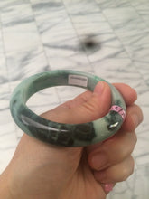 Load image into Gallery viewer, 58mm certified type A 100% Natural sunny green/dark green jadeite jade bangle U57-0102

