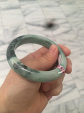 Load image into Gallery viewer, 58mm certified type A 100% Natural sunny green/dark green jadeite jade bangle U57-0102
