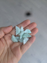 Load image into Gallery viewer, 10 pieces of 100% Natural light green/white 3D Jadeite Jade small butterfly beads AF37
