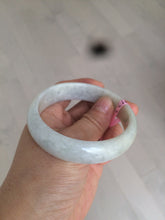Load image into Gallery viewer, 56.8mm Type A 100% Natural light green/white Jadeite Jade bangle AQ46
