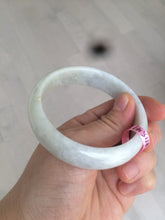 Load image into Gallery viewer, 56.8mm Type A 100% Natural light green/white Jadeite Jade bangle AQ46
