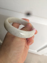 Load image into Gallery viewer, 56.8mm Type A 100% Natural light green/white Jadeite Jade bangle AQ46
