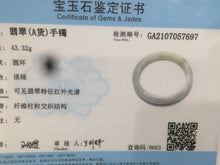 Load image into Gallery viewer, 54.3mm certifed 100% natural certified watery light green/white jadeite jade bangle Q88-7697
