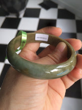 Load image into Gallery viewer, 55-56mm type A 100% natural certified dark green/brown jadeite jade bangle group Y91 (Clearance item)
