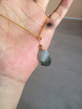 Load image into Gallery viewer, 100% natural type A icy watery jadeite jade green/white 3D PiXiu(貔貅) pendant necklace C30
