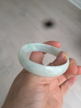 Load image into Gallery viewer, 52.9mm 100% natural Type A sunny green/white jadeite jade bangle AQ45-4140
