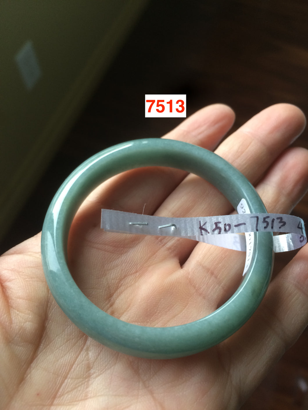 Certified 48.3mm type A 100% Natural green/blue Jadeite Jade bangle group K50