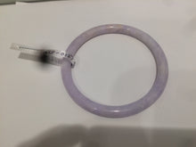 Load image into Gallery viewer, 56.5mm 100% natural certified light purple/white round cut jadeite jade bangle M58-0127
