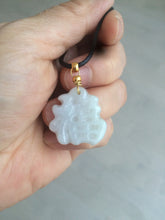 Load image into Gallery viewer, 100% Natural light green/white jadeite Jade blessed fortune pendant AF23
