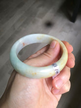 Load image into Gallery viewer, 51mm Certified Type A 100% Natural green/yellow/red Jadeite Jade oval bangle B85-2494
