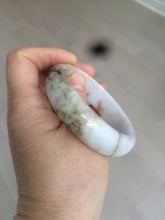 Load image into Gallery viewer, 55mm type A 100% Natural light purple white Jadeite Jade bangle AM1
