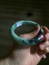 Load image into Gallery viewer, 58mm certified type A 100% Natural sunny green/dark green jadeite jade bangle U57-0102
