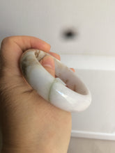 Load image into Gallery viewer, 55mm type A 100% Natural light purple white Jadeite Jade bangle AM1
