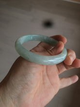 Load image into Gallery viewer, 54mm certified Type A 100% Natural watery sunny green/white  jadeite jade bangle AB78-5444
