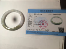 Load image into Gallery viewer, 57.3mm Type A 100% Natural green/white Jadeite Jade bangle AT61-7739
