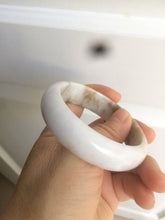 Load image into Gallery viewer, 55mm type A 100% Natural light purple white Jadeite Jade bangle AM1
