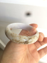 Load image into Gallery viewer, 55mm type A 100% Natural light purple white Jadeite Jade bangle AM1

