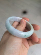 Load image into Gallery viewer, 53mm Certified type A 100% Natural light green purple oval jadeite jade bangle AD70-2162
