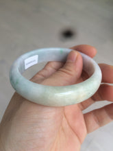 Load image into Gallery viewer, 53mm Certified type A 100% Natural light green purple oval jadeite jade bangle AD70-2162
