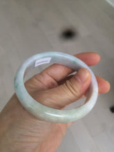 Load image into Gallery viewer, 53mm Certified type A 100% Natural light green purple oval jadeite jade bangle AD70-2162
