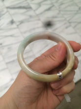 Load image into Gallery viewer, 51mm Certified Type A 100% Natural green/yellow/red Jadeite Jade oval bangle B85-2494
