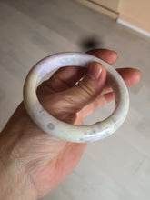 Load image into Gallery viewer, 56.6mm Certified Type A 100% Natural Sage Green/Thistle purple/cream beige Jadeite Jade bangle X107-0542
