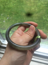 Load image into Gallery viewer, 56.9mm certified 100% natural dark green/gray/black round cut Hetian nephrite jade bangle U58-3697  卖了
